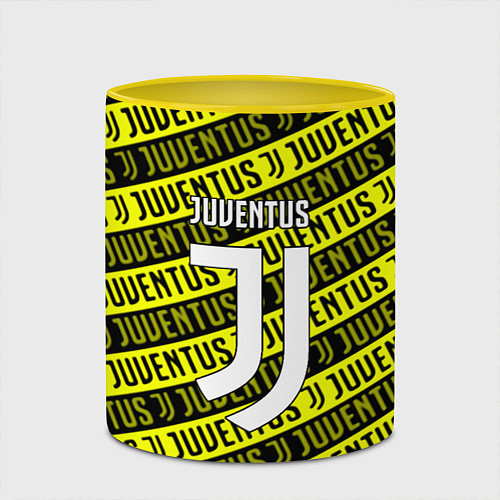 Кружка цветная Juventus pattern fc / 3D-Белый + желтый – фото 2
