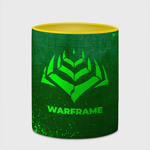 Кружка цветная Warframe - green gradient / 3D-Белый + желтый – фото 2