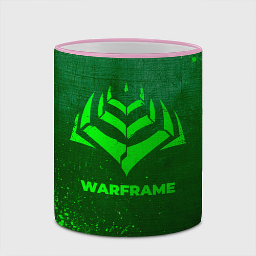 Кружка цветная Warframe - green gradient / 3D-Розовый кант – фото 2