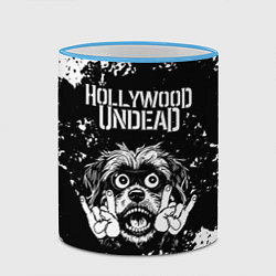 Кружка 3D Hollywood Undead рок пес, цвет: 3D-небесно-голубой кант — фото 2