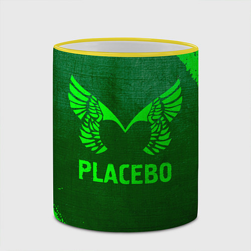 Кружка цветная Placebo - green gradient / 3D-Желтый кант – фото 2