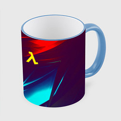 Кружка 3D Half life stripes neon, цвет: 3D-небесно-голубой кант