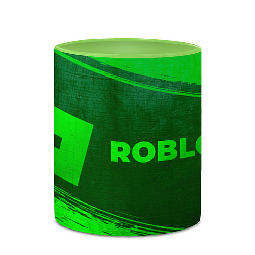 Кружка цветная Roblox - green gradient по-горизонтали / 3D-Белый + светло-зеленый – фото 2