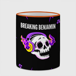 Кружка 3D Breaking Benjamin неоновый череп, цвет: 3D-оранжевый кант — фото 2