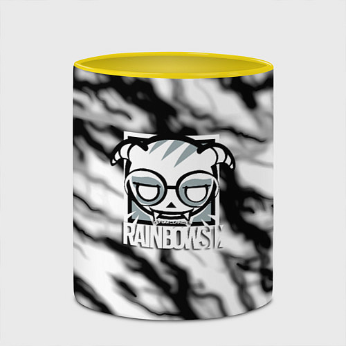Кружка цветная Rainbow six storm black / 3D-Белый + желтый – фото 2