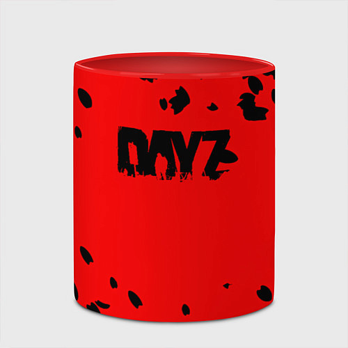 Кружка цветная Dayz лепестки / 3D-Белый + красный – фото 2