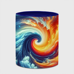 Кружка 3D Космическое завихрение - инь янь, цвет: 3D-белый + синий — фото 2