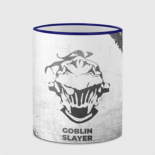 Кружка цветная Goblin Slayer - white gradient / 3D-Синий кант – фото 2