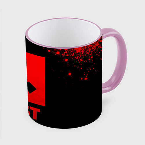 Кружка цветная Rust - red gradient / 3D-Розовый кант – фото 1