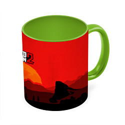 Кружка 3D Red Dead Redemption game, цвет: 3D-белый + светло-зеленый