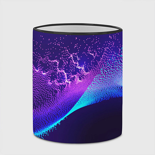 Кружка цветная Неоновые краски всплеск / 3D-Черный кант – фото 2