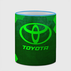 Кружка 3D Toyota - green gradient, цвет: 3D-небесно-голубой кант — фото 2