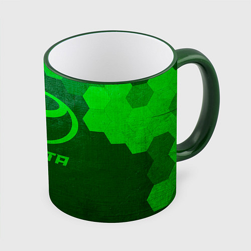 Кружка цветная Toyota - green gradient / 3D-Зеленый кант – фото 1
