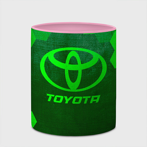 Кружка цветная Toyota - green gradient / 3D-Белый + розовый – фото 2