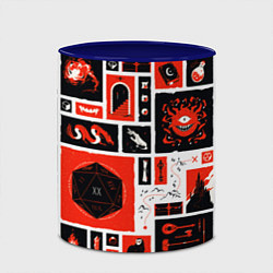 Кружка 3D Dungeons and dragons pattern, цвет: 3D-белый + синий — фото 2