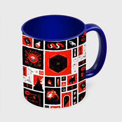 Кружка 3D Dungeons and dragons pattern, цвет: 3D-белый + синий