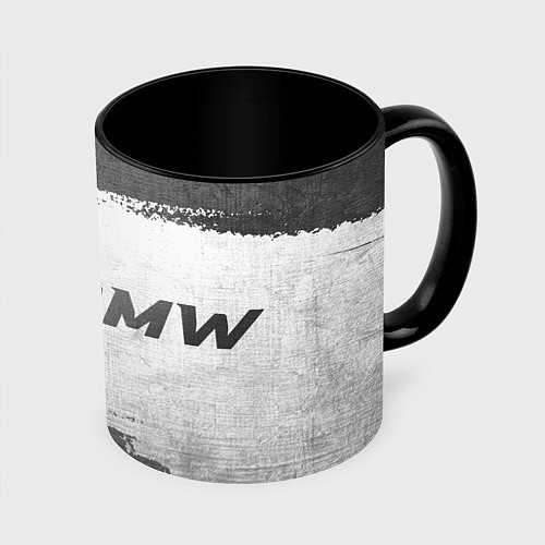 Кружка цветная BMW - white gradient по-горизонтали / 3D-Белый + черный – фото 1