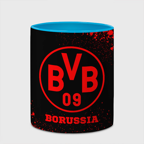 Кружка цветная Borussia - red gradient / 3D-Белый + небесно-голубой – фото 2