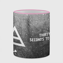 Кружка 3D Thirty Seconds to Mars - grey gradient по-горизонт, цвет: 3D-розовый кант — фото 2