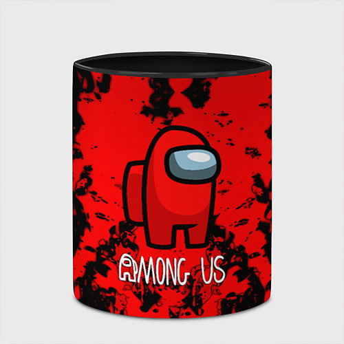 Кружка цветная Among us краски на красном / 3D-Белый + черный – фото 2