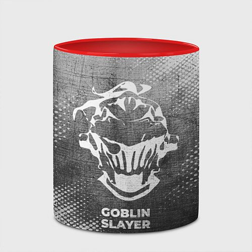 Кружка цветная Goblin Slayer - grey gradient / 3D-Белый + красный – фото 2