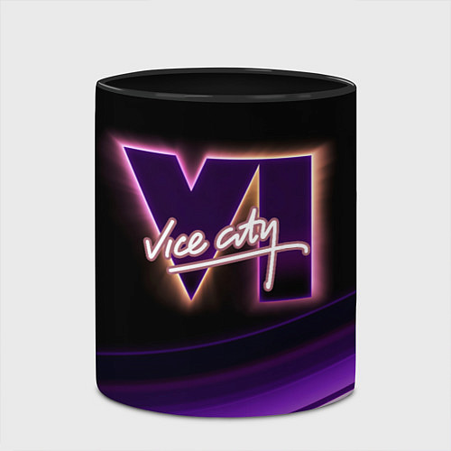 Кружка цветная GTA VI - Vice city / 3D-Белый + черный – фото 2