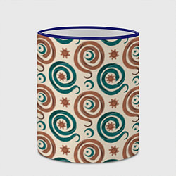 Кружка 3D Паттерн со змеями защищающими луну и солнце, цвет: 3D-синий кант — фото 2