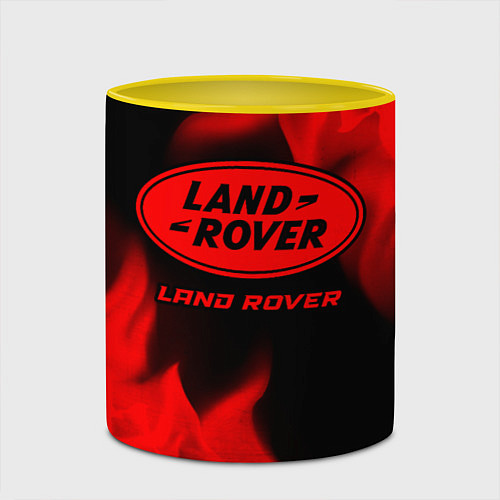 Кружка цветная Land Rover - red gradient / 3D-Белый + желтый – фото 2