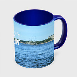 Кружка 3D Санкт-Петербург северная столица России, цвет: 3D-белый + синий