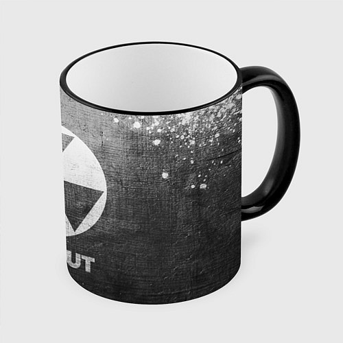 Кружка цветная Fallout - grey gradient / 3D-Черный кант – фото 1