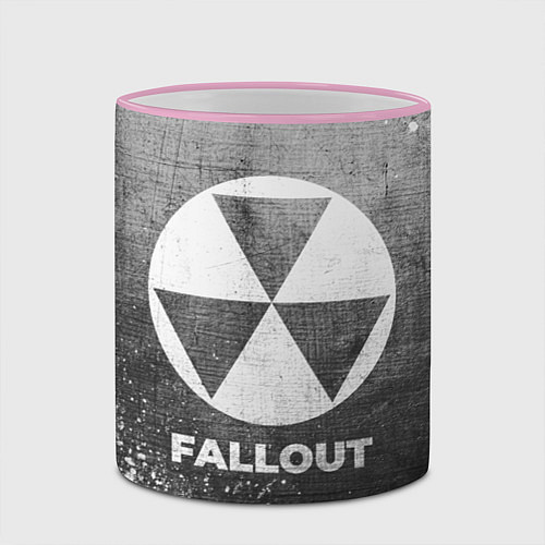 Кружка цветная Fallout - grey gradient / 3D-Розовый кант – фото 2