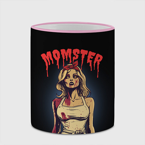 Кружка цветная Momster - vampire - на хэллоуин / 3D-Розовый кант – фото 2