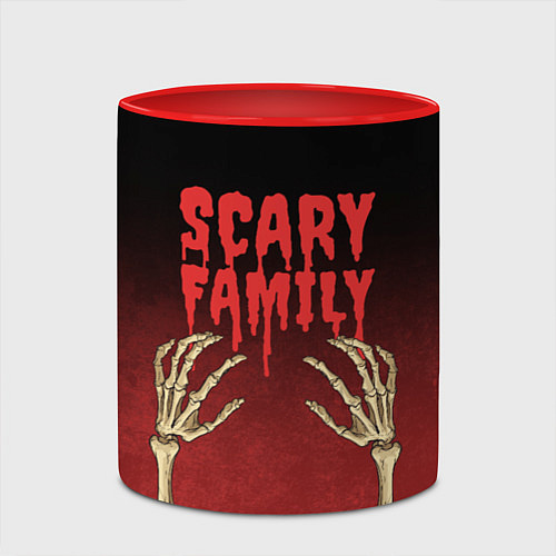 Кружка цветная Scary famyli / 3D-Белый + красный – фото 2