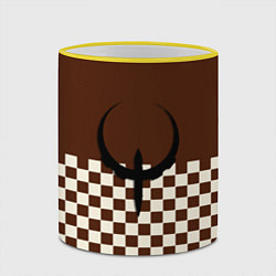 Кружка 3D Квейк ретро паттерн, цвет: 3D-желтый кант — фото 2