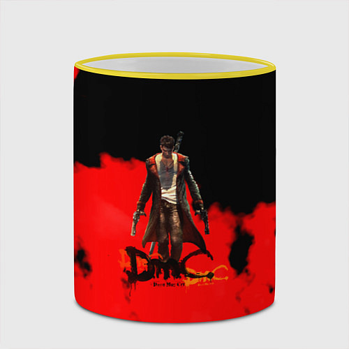 Кружка цветная Devil May Cry Dante краски / 3D-Желтый кант – фото 2