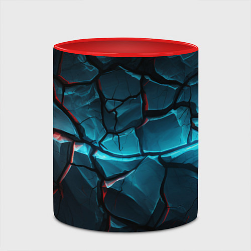 Кружка цветная Каменная стена текстура / 3D-Белый + красный – фото 2