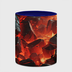 Кружка 3D Текстура черных камней, цвет: 3D-белый + синий — фото 2