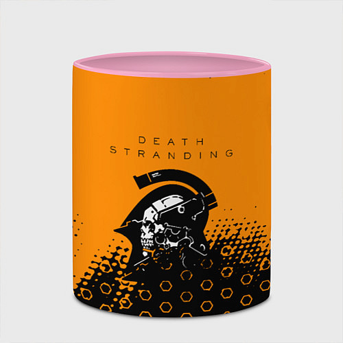 Кружка цветная Death Stranding game studio / 3D-Белый + розовый – фото 2