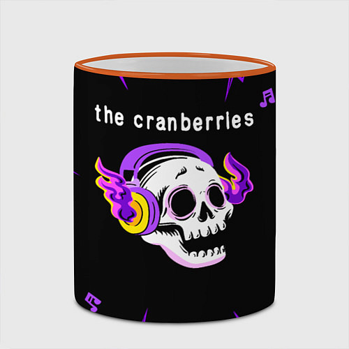Кружка цветная The Cranberries неоновый череп / 3D-Оранжевый кант – фото 2