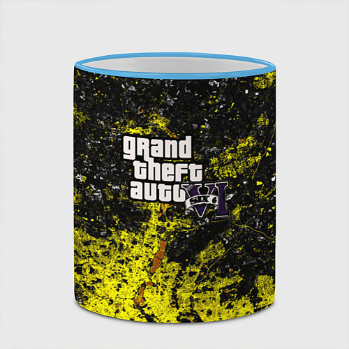 Кружка цветная GTA6 maps / 3D-Небесно-голубой кант – фото 2