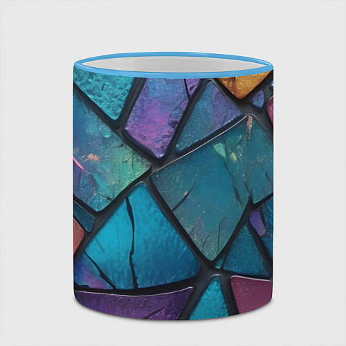 Кружка цветная Яркое стекло / 3D-Небесно-голубой кант – фото 2