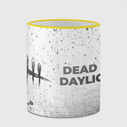 Кружка 3D Dead by Daylight - white gradient по-горизонтали, цвет: 3D-желтый кант — фото 2