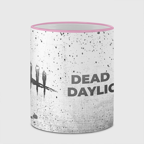 Кружка цветная Dead by Daylight - white gradient по-горизонтали / 3D-Розовый кант – фото 2