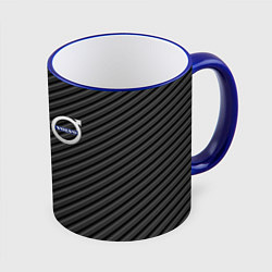 Кружка 3D Volvo carbon car, цвет: 3D-синий кант