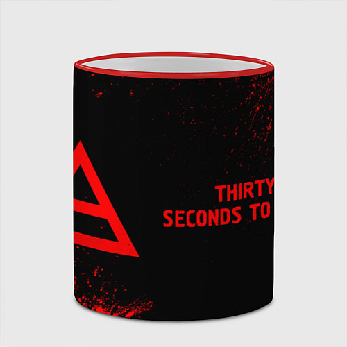 Кружка цветная Thirty Seconds to Mars - red gradient по-горизонта / 3D-Красный кант – фото 2