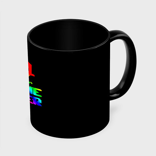 Кружка цветная Game over gradient / 3D-Белый + черный – фото 1
