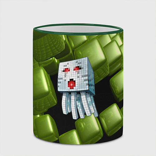 Кружка цветная Minecraft ghost / 3D-Зеленый кант – фото 2