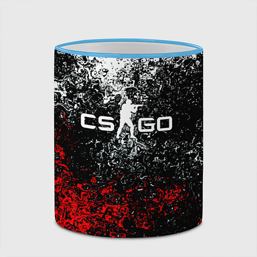 Кружка цветная CSGO брызги красок / 3D-Небесно-голубой кант – фото 2