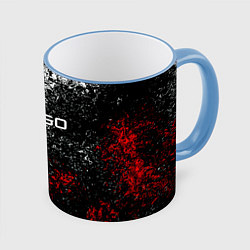 Кружка 3D CSGO брызги красок, цвет: 3D-небесно-голубой кант