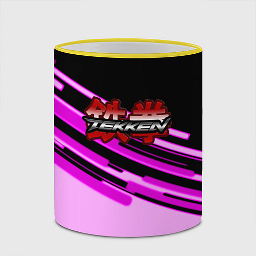 Кружка цветная Tekken pink line / 3D-Желтый кант – фото 2